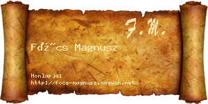 Föcs Magnusz névjegykártya